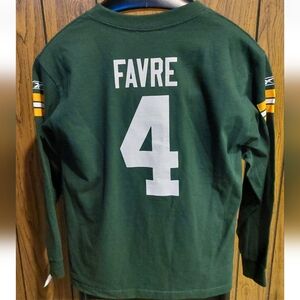 Reebok Green Bay Packers Kids  Brett Favre Shirt Jersey Large New NWT Vintage